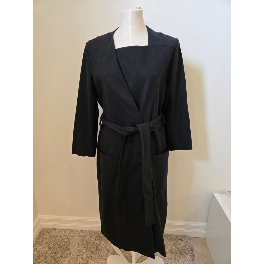 COS Gray Wool Blend Belted Wrap Coatigan Long‎ Cardigan Coat EUR 42 US 10 12
